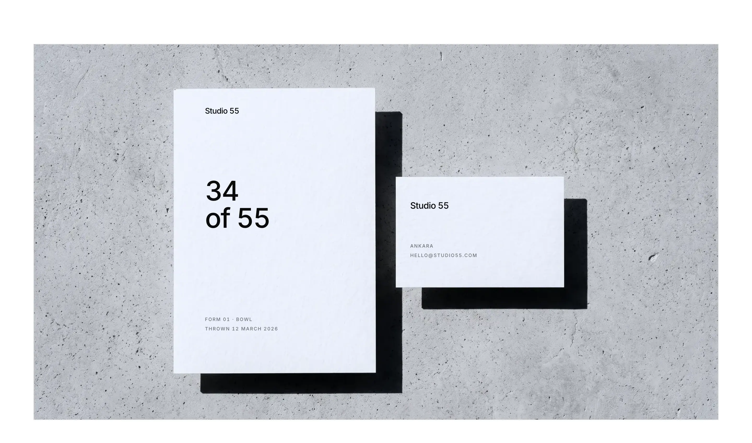 The card in the box and the studio card