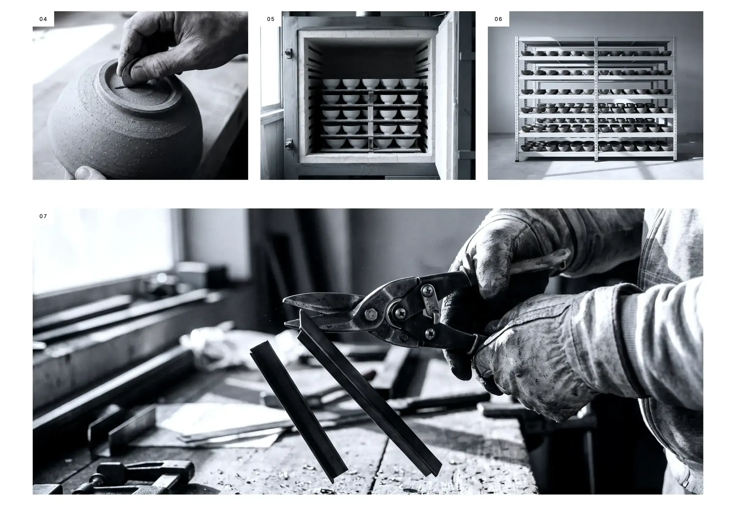 Numbering, firing, shelving, and the templates cut