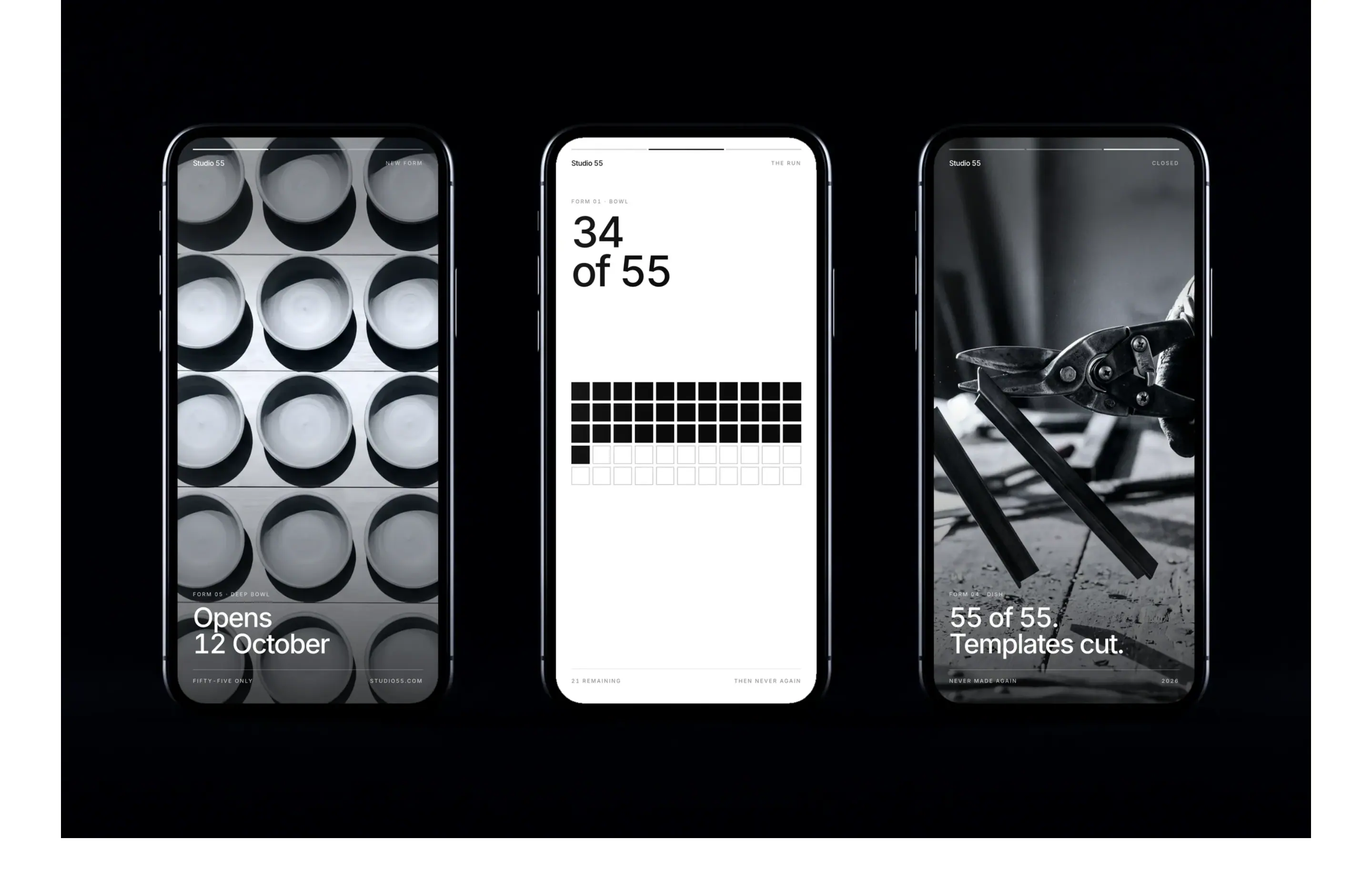 Three stories — a form opening, a run at thirty-four, and a form closed
